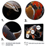 Orange Kois Fish Serene Reflections - Koi's Fish Wall Decor