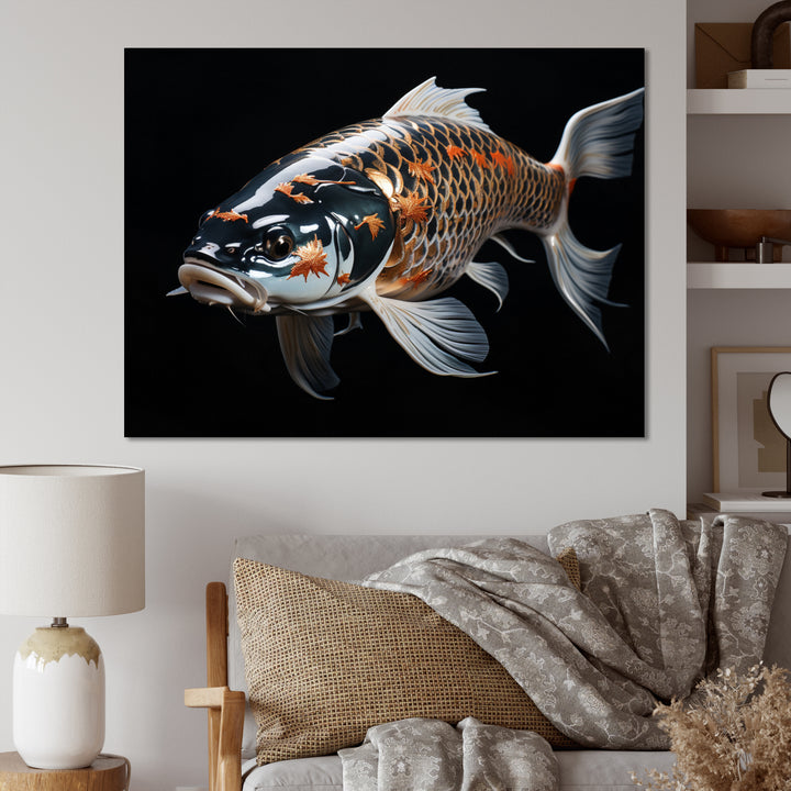 Gold Kois Fish Serene Reflections - Koi&