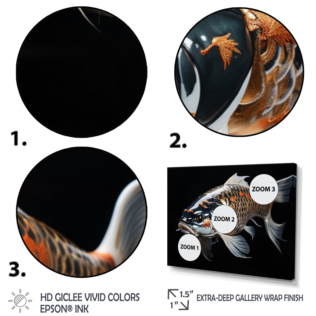 Gold Kois Fish Serene Reflections - Koi&