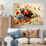 Ladybug Playful Spots Geometric - Red Ladybug Wall Art