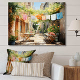 Laundry Day In Italy III - Illustration Canvas Wall Art