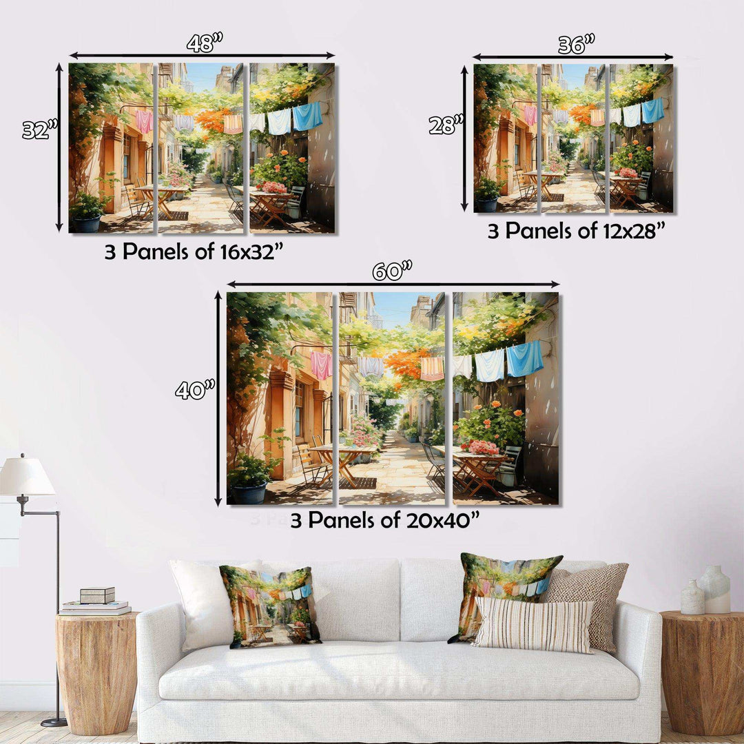 Laundry Day In Italy III - Illustration Canvas Wall Art