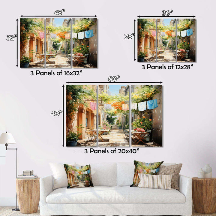Laundry Day In Italy III - Illustration Canvas Wall Art