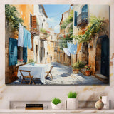 Laundry Day In Italy I - Illustration Canvas Wall Art