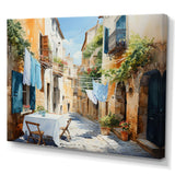 Laundry Day In Italy I - Illustration Canvas Wall Art