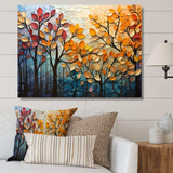 Leaves Autumnal Symphony Patchwork I - Floral Canvas Wall Art