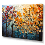 Leaves Autumnal Symphony Patchwork I - Floral Canvas Wall Art