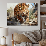 Leopard Silent Attack - Leopard Bedroom Wall Art