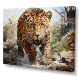 Leopard Silent Attack - Leopard Bedroom Wall Art