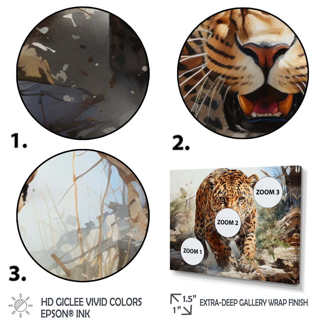 Leopard Silent Attack - Leopard Bedroom Wall Art