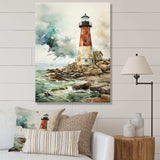 Vintage Lighthouses Guiding Light V - Architecture Canvas Wall Art