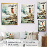 Vintage Lighthouses Guiding Light V - Architecture Canvas Wall Art