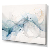 White Grey Line Art Abstract Calligraphy - Abstract Canvas Wall Art