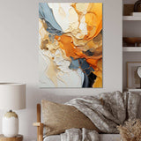 Orange Blue Line Art Abstract Expressionism - Abstract Canvas Wall Art