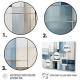 Blue Grey Line Art Abstract Geometrics I - Multi-Panels