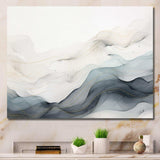 Blue Grey Line Art Conceptual Abstract II - Abstract Canvas Wall Art