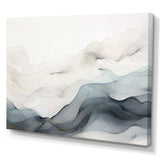 Blue Grey Line Art Conceptual Abstract II - Abstract Canvas Wall Art