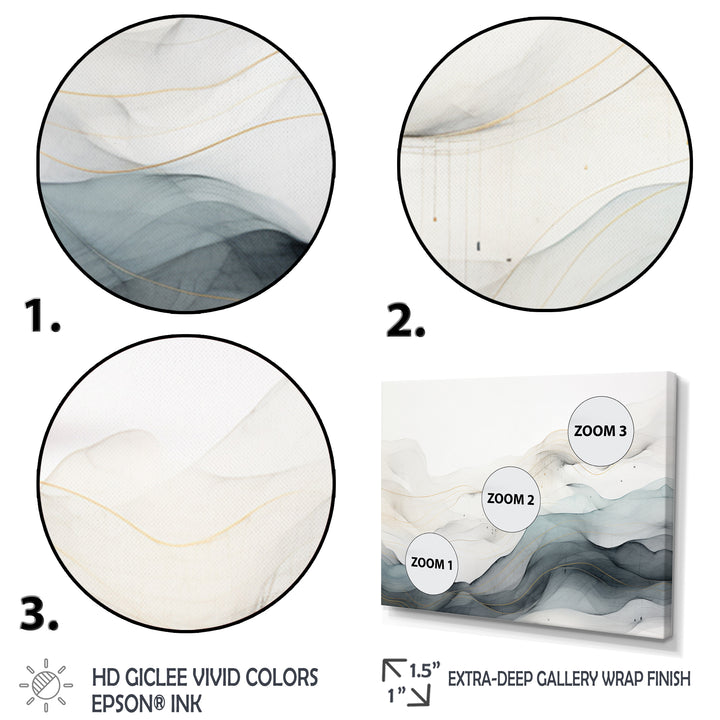 Blue Grey Line Art Conceptual Abstract II - Multi-Panels