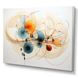 Teal Orange Line Art Conceptual Abstracts II - Abstract Canvas Wall Art