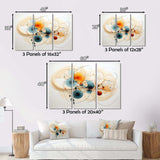 Teal Orange Line Art Conceptual Abstracts II - Abstract Canvas Wall Art