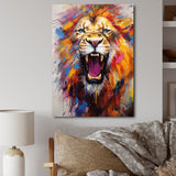 Abstract Roar Lion - Red Lion Wall Art