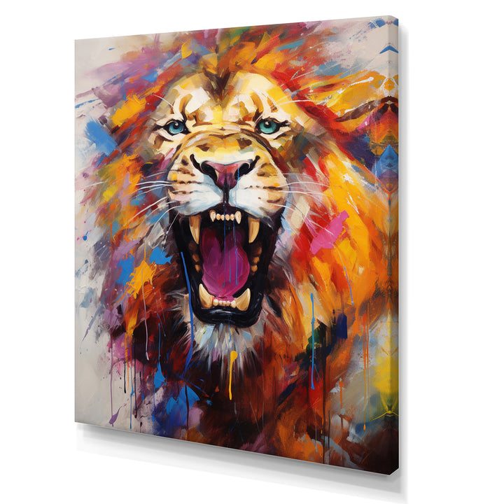 Abstract Roar Lion - Red Lion Wall Art