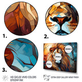 Lion Contemporary Pride Contemporary - Lion Large Canvas Wall Art
