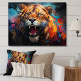 Lion Futuristic Wilderness Futurist - Lion Living Room Wall Art