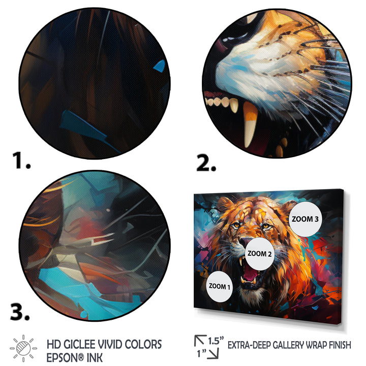 Lion Futuristic Wilderness Futurist - Lion Living Room Wall Art
