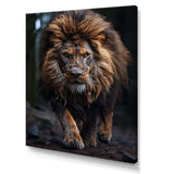 Black And White Lion Portrait Vibrant I - Animals Canvas Wall Art