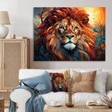 Lion Regal King Geometric - Brown Lion Wall Art