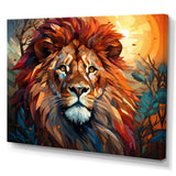 Lion Regal King Geometric - Brown Lion Wall Art