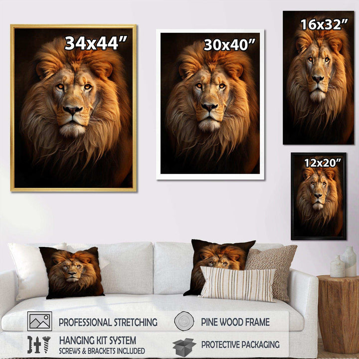Lion Regal Majesty Lion - Animals Canvas Wall Art