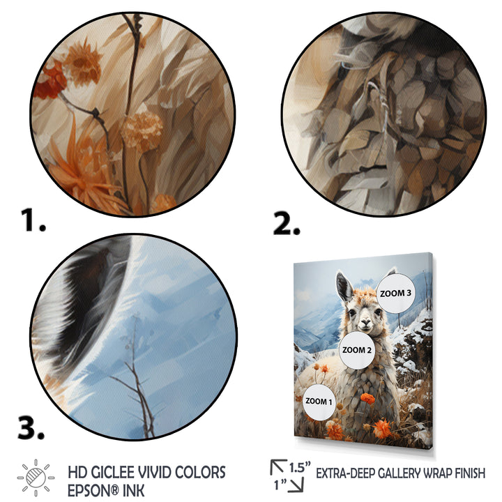 Llama Landscape In Winter - Llama Wall Decor