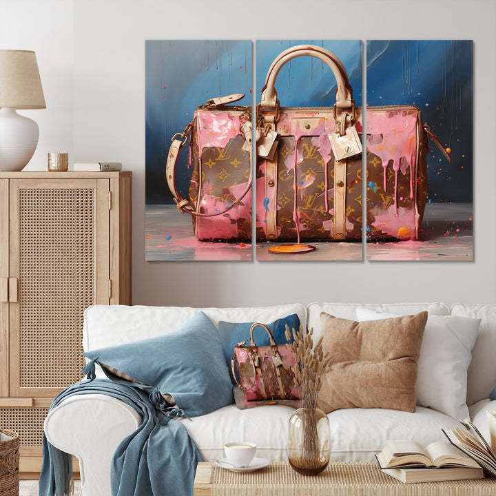Minimalist Pink Lv Bag I - Multi-Panels
