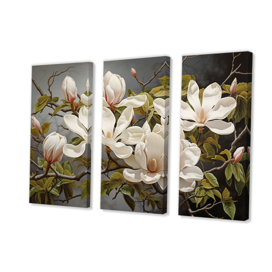 White Green Magnolias Magnolia Serenity - Multi-Panels