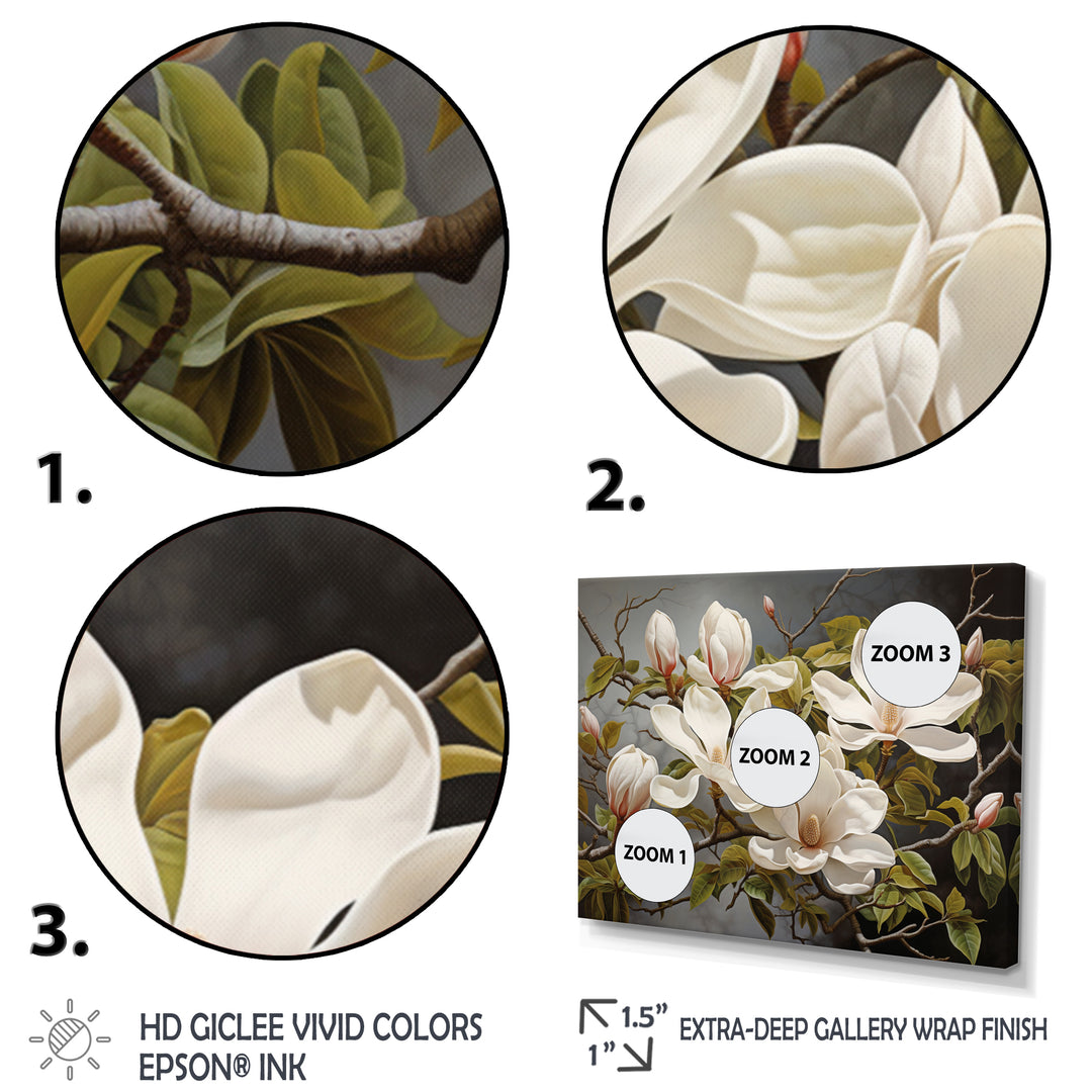 White Green Magnolias Magnolia Serenity - Multi-Panels