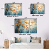 Orange Teal Maple Tree Glowing Embers II - Floral Canvas Wall Art