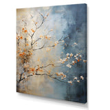 Orange Teal Maple Tree Glowing Embers III - Floral Canvas Wall Art