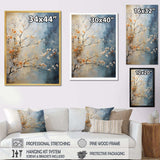 Orange Teal Maple Tree Glowing Embers III - Floral Canvas Wall Art