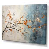 Orange Teal Maple Tree Glowing Embers V - Floral Canvas Wall Art