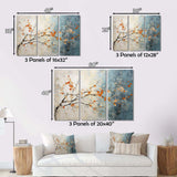 Orange Teal Maple Tree Glowing Embers V - Floral Canvas Wall Art