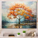 Orange Maple Trees Majestic I - Floral Canvas Wall Art