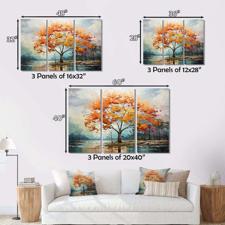Orange Maple Trees Majestic I - Floral Canvas Wall Art