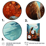 Teal Orange Marine Animals Curious Sea - Marine Animals Canvas Wall Art
