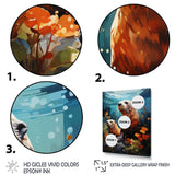 Teal Brown Marine Animals Curious Sea - Marine Animals Wall Decor