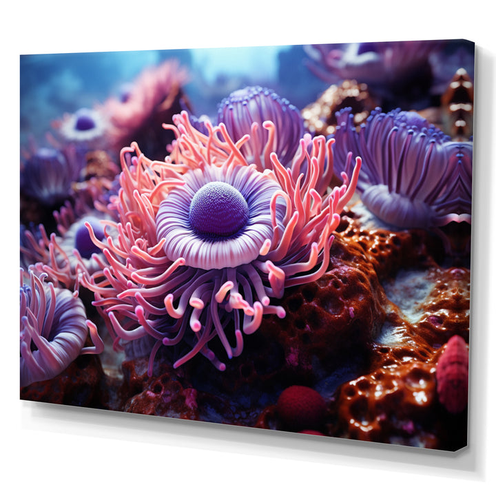 Purple Pink Marine Animals Harmony - Purple Marine Animals Wall Art