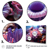 Purple Pink Marine Animals Harmony - Purple Marine Animals Wall Art