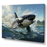 White Black Marine Animals Majestic Orcas - Marine Animals Bedroom Wall Art