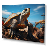 Green Blue Turtle Portrait Stunning - Marine Animals Wall Art Prints